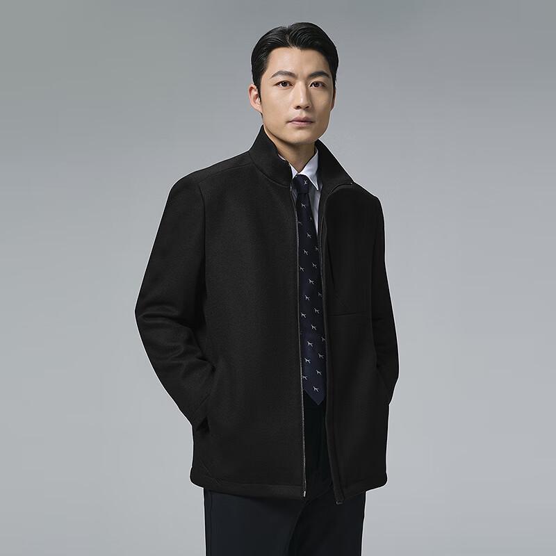 Lilang Men's Stand-Up Collar Wool Blend Winter Coat