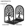 Tree Of Life Retro Decorative Bookends For Heavy Books Black Tree Metal Bookends Desk Organizer Library Stationery Accessories