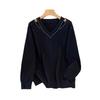 Plus Size V-Neck Loose Fit Long-Sleeve Knitted Sweater, Mid-Length, Slimming Design 200/300/350 Jin - Style 8097