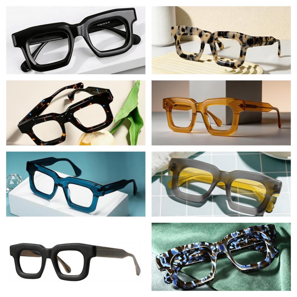 Acetate Glasses Frame Man Woman Eyewear Square Myopia Reading Eyeglass Frames Retro Prescription Personality
