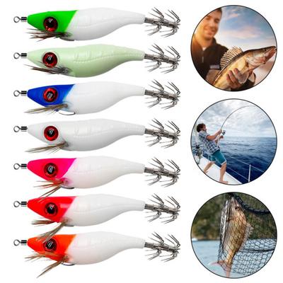 10CM/8.5G Glow-in-the-dark Shrimp Lure with Squid Hook Realistic Bionic Artificial Bait Saltwater Freshwater Bass Walleye Trout Fishing Accessories
