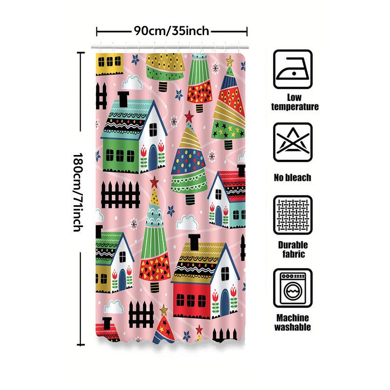 GAETU Duschvorhang Botanisches Blumenmuster Wasserdichter Stoff Badezimmerdeko Vintage Rustikaler Bauernhausstil Heimdeko