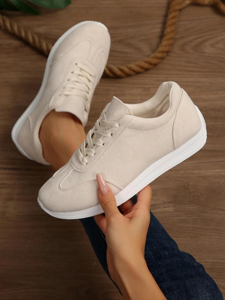 Large Size Women's Fall  Of The Season Fashion Contrast Color Leather Surface AG Shoes Casual Sports Shoes with Lace Des