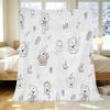 Bear Design Flannel Blanket – Anti-Pilling, Warm Cozy, Ideal for Home Napping, Halloween & Christmas
