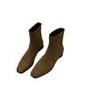 Feeling Retro and Foreign Style Small Short Boots 2025 Autumn and Winter New Single Boots Thin Boots French Suede Small Ankle Boots