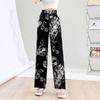 Women's Fashion Casual Colour Block Print High Waist Trousers Pants & Capris