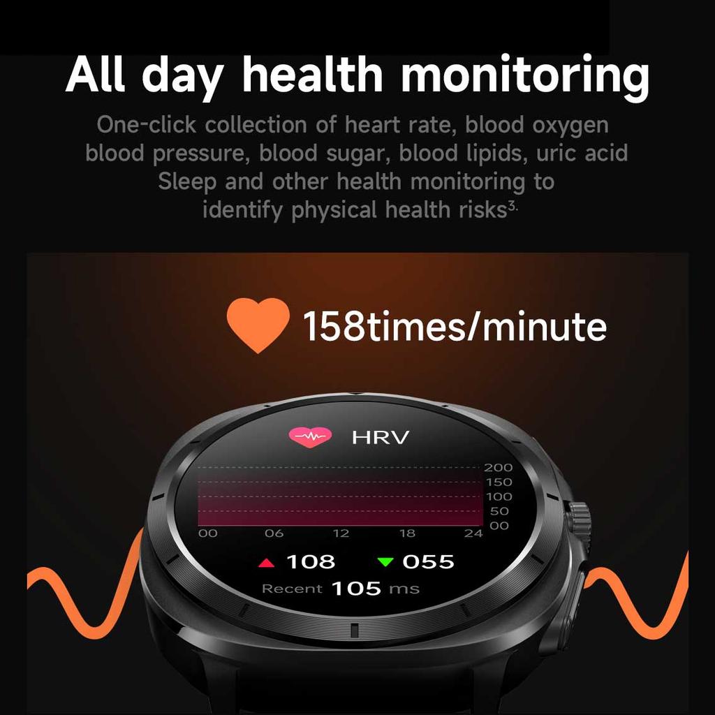2025 Fashion New Expert Level Health Smart Watch Men ECG+PPG Laser Monitor Uric Acid Blood Fat Blood Pressure NFC HD Call Watch