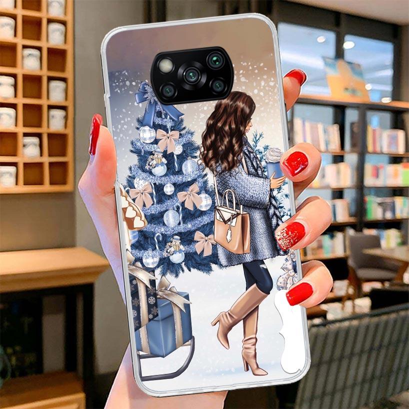 Christmas Girls Tree Gift Cover Phone Case For Xiaomi Poco F7 Ultra X7 X6 X5 Pro M7 Redmi 15C 15 13C 13 12C 12 10C 10 9A 9C 9T 9