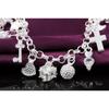 Fashion 925 Silver Bracelet for Woman Pretty Heart Zircon Pendant Chain Wedding Party Gifts Classic Jewelry 20CM 8inch