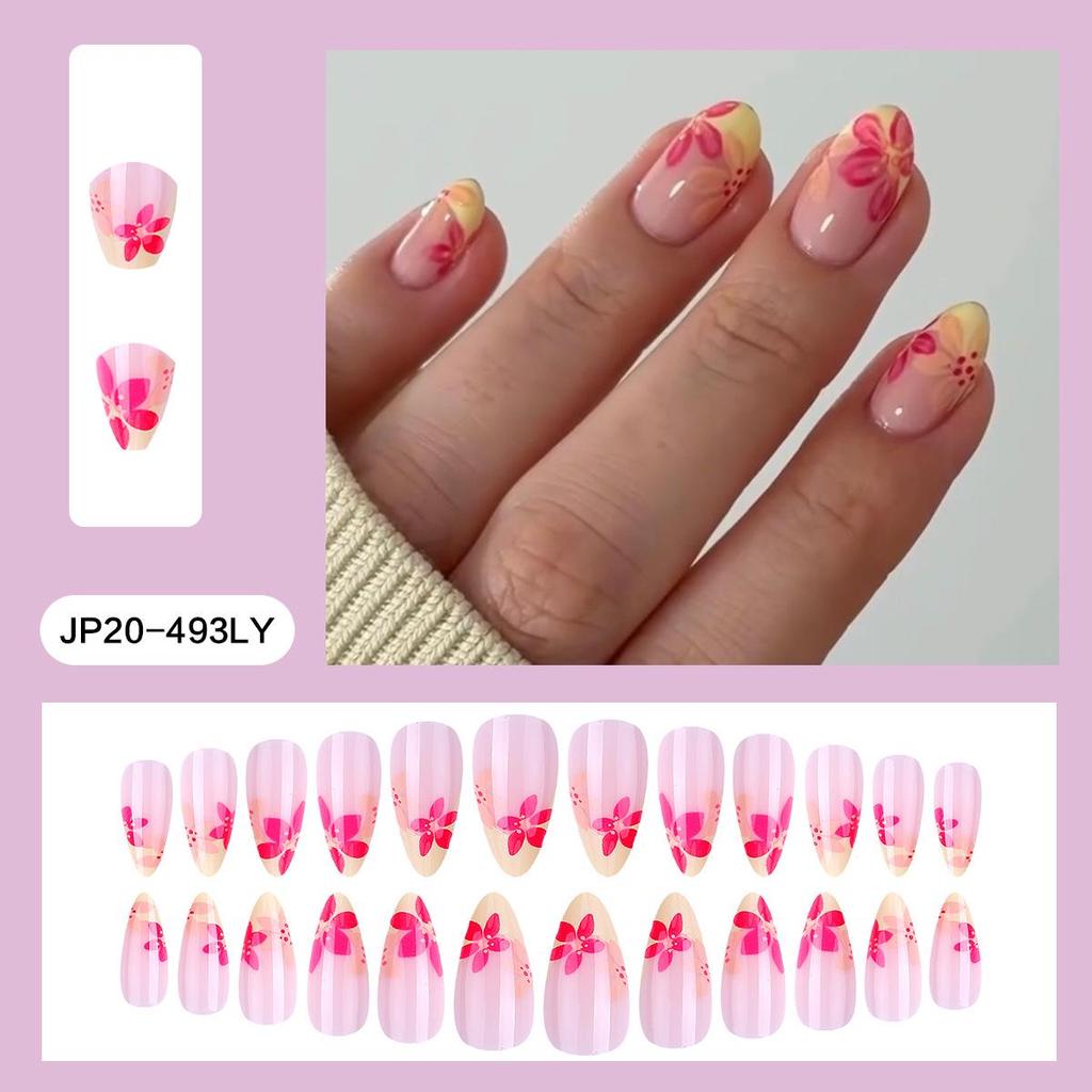 Pegatinas Desmontables para Uñas Estilo Europeo y Americano - Uñas Postizas Simples y Llevables