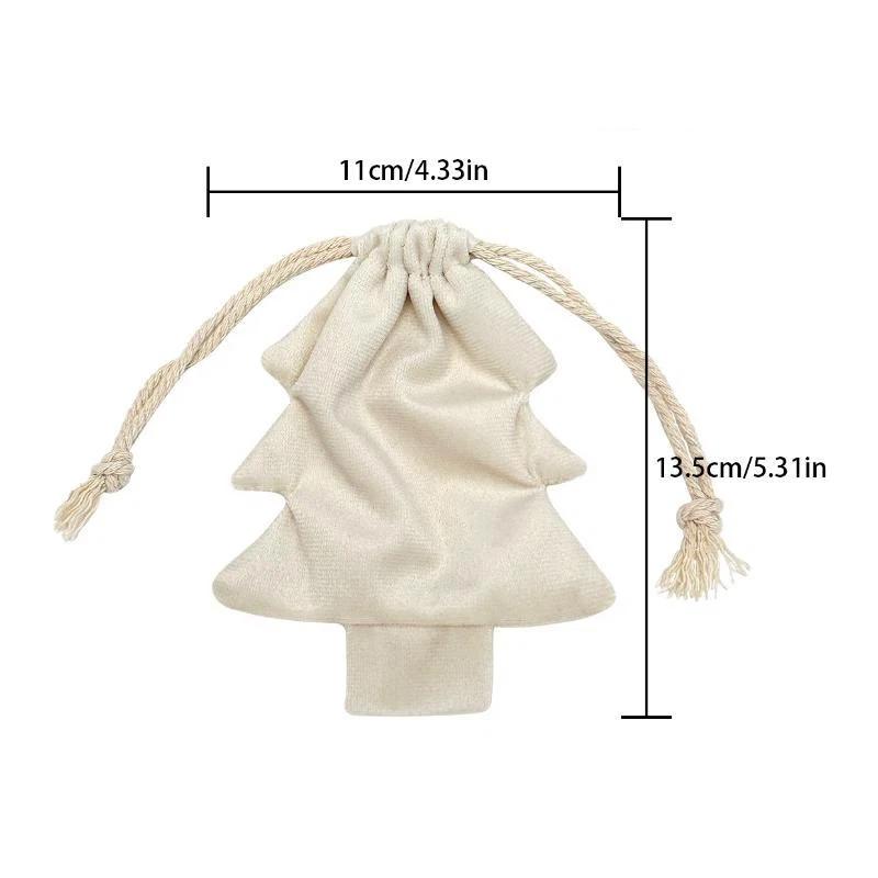 2026 New Atmosphere Christmas Tree Shaped Drawstring Gift Bags Christmas Tree Decoration Gift Bags