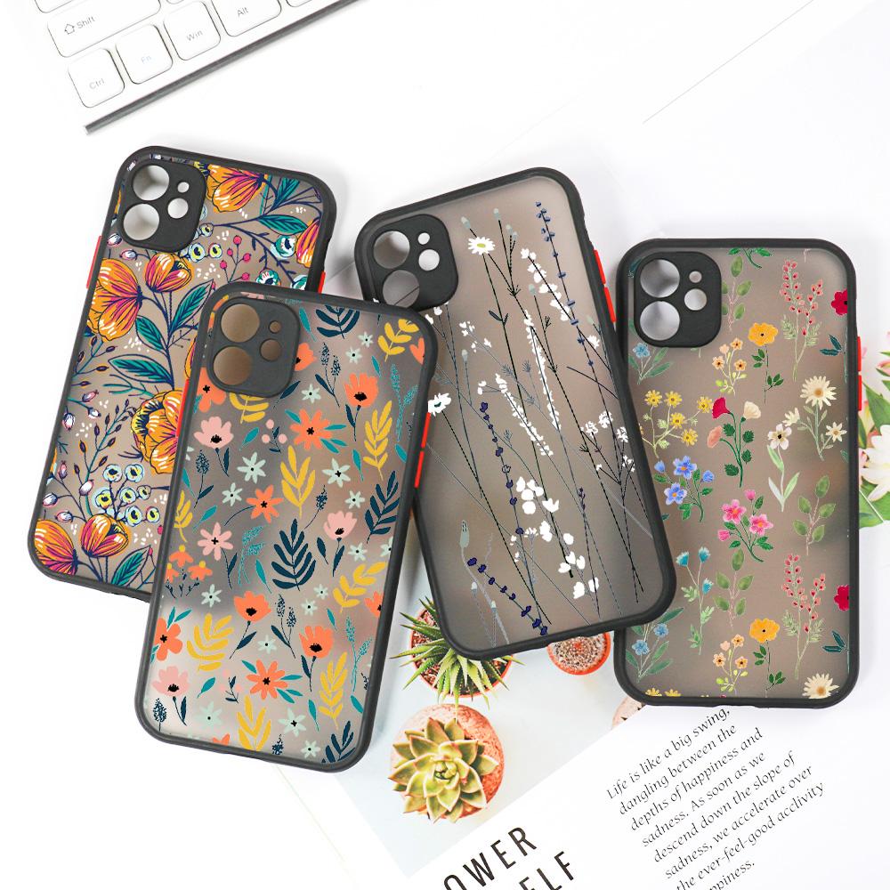 

Жесткий матовый чехол для телефона iPhone 11, чехлы для iPhone 13, 14, 15, Pro Max, 12, 13 Mini, 7, 8 Plus, XR SE, 13, Promax, цветочные чехлы Fundas For iPhone13