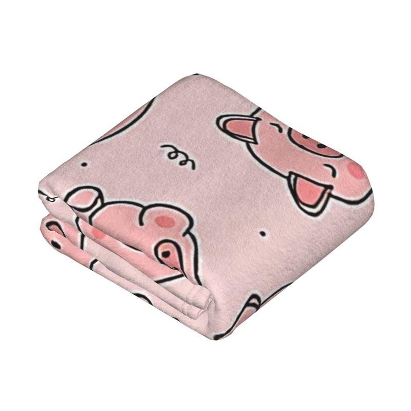 Custom Pink Pig Face Cartoon Pattern Blanket 3D Printed Soft Flannel Fleece Warm Throw Blankets for Home Bedding Couch Quilt