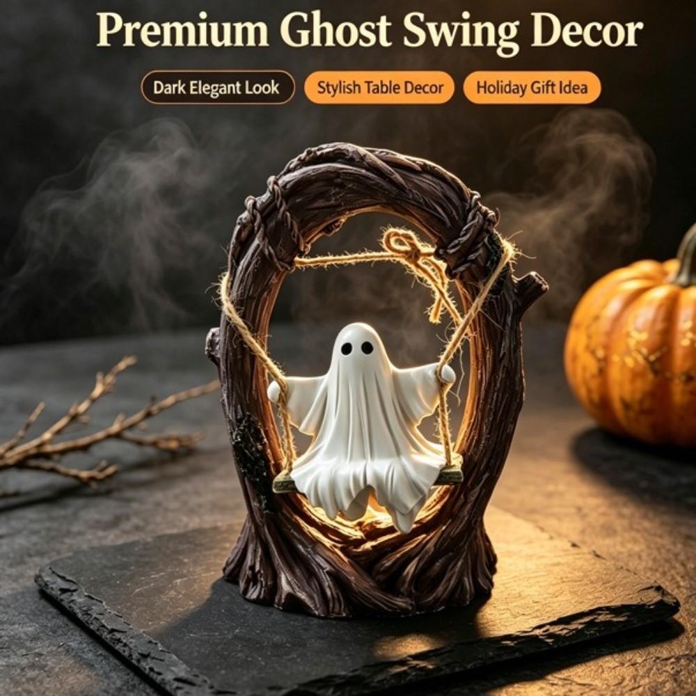 Cute Halloween Ghost Sculptures Funny Swing Ghost Decorations Tree Hanging