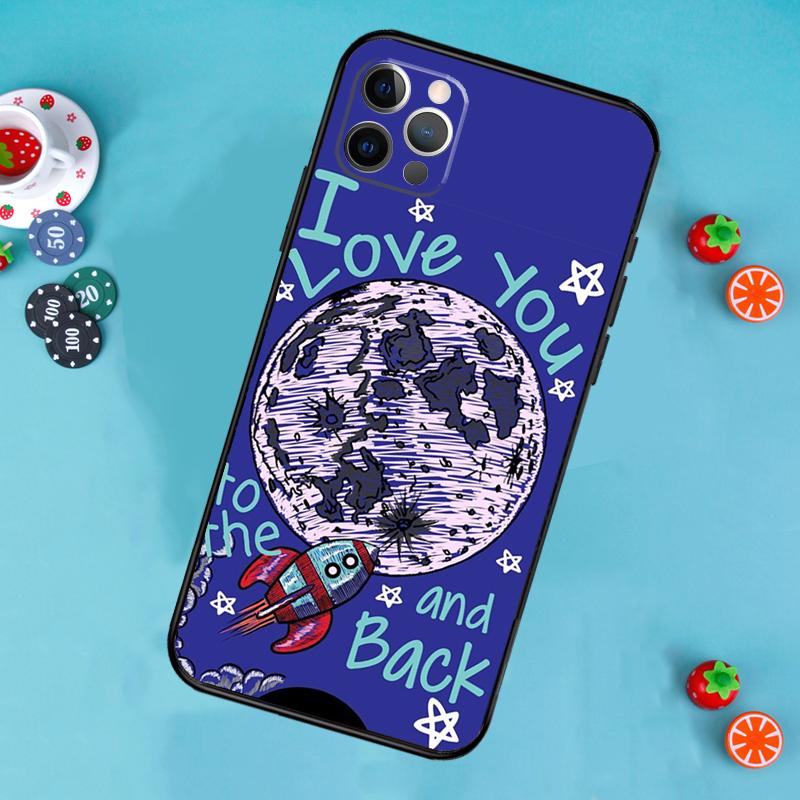 Love You To The Moon And Back Art Phone Case For iPhone 17 Air 13 16 15 11 12 14 Pro Max 13 12 mini 15 16 Plus 16e Cover Funda