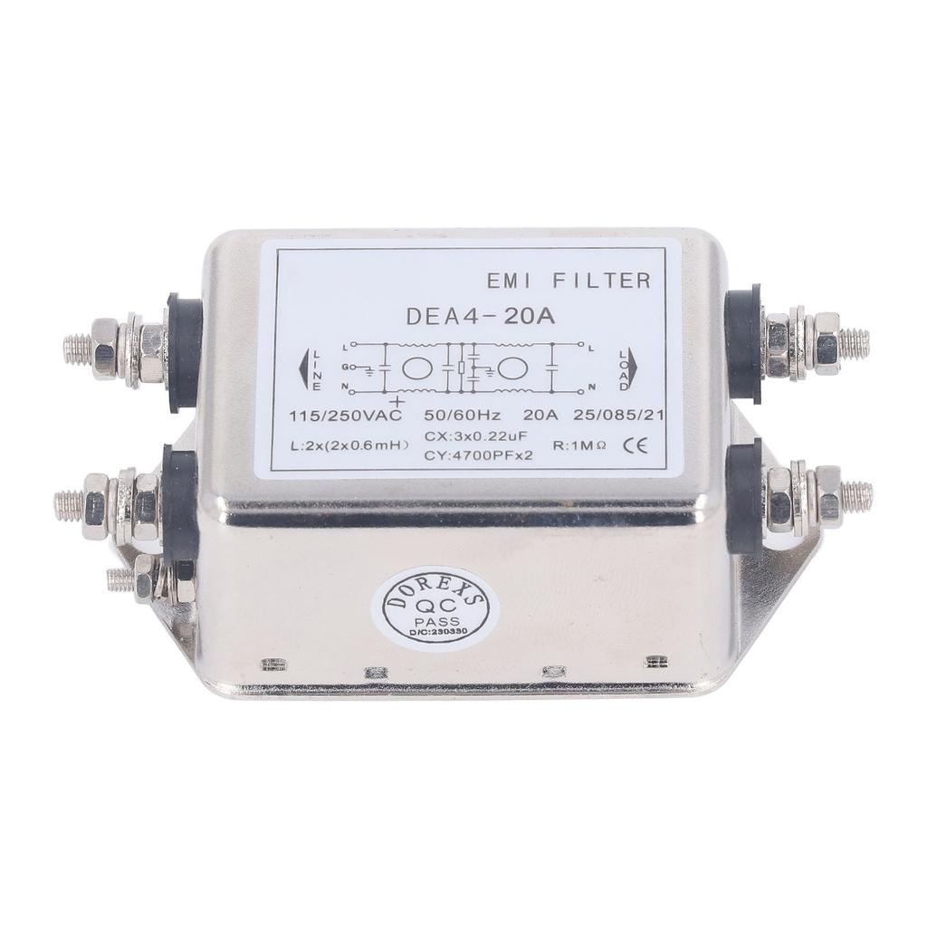EMI Filter Rauschunterdrücker Leistung EMI Filter 2-polig 1-phasig AC 115V 20A 50/60Hz