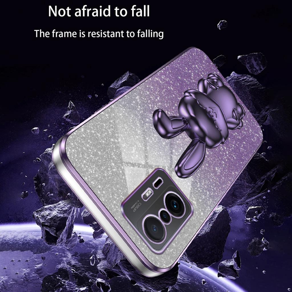 For Xiaomi 11T 5G/11T Pro 5G Phone Case Pull-out Kickstand Electroplating PC+TPU Cover