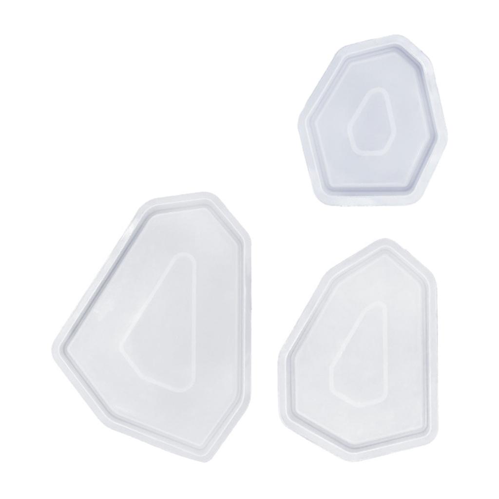 Creative Geometric Silicone Tray Mold Epoxy Jewelry Storage Plate Mould Stylish Coaster Mold for Crafting Enthusiasts