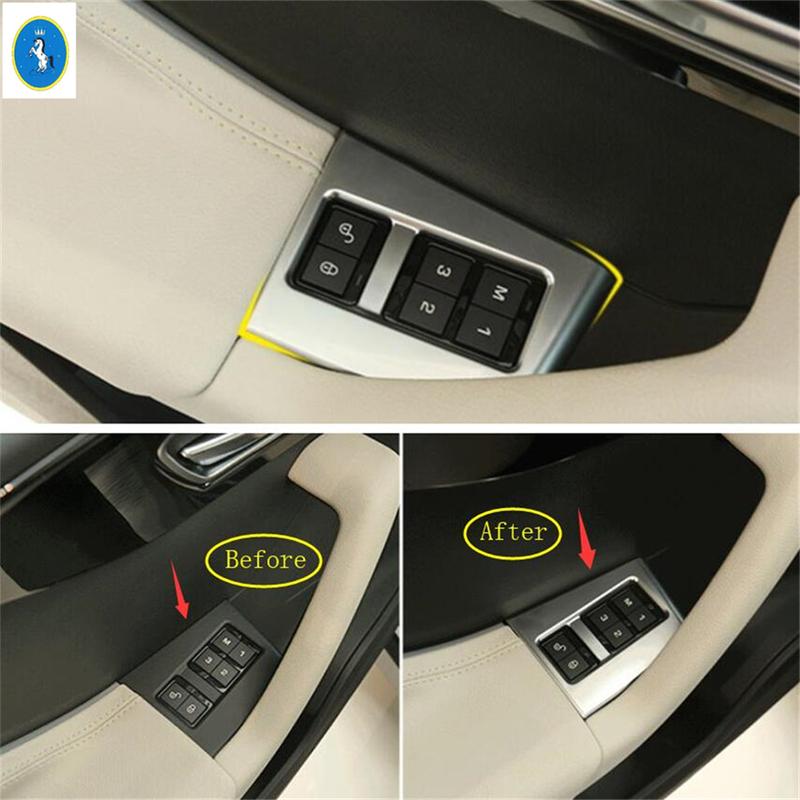 Matte Car Trunk Hook / Water Cup Holder / Window Lift  Decor Panel Cover Trim ABS Accessories For Jaguar F-Pace X761 2017 -