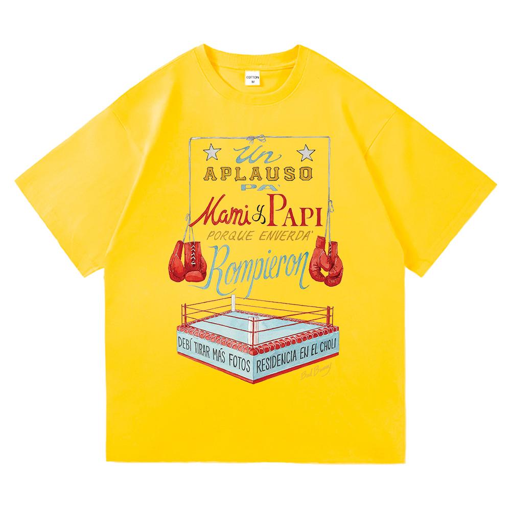 Bad Bunny DTMF Residencia Tour Футболка Мода Мужская DeBÍ TiRAR MáS FOToS Футболка Унисекс Винтажная Bad Bunny Черная Футболка для Бокса 4XL