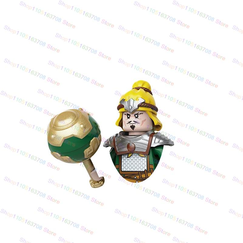 Anime Cartoon Three Kingdoms Cao Cao Sun Quan Liu Bei Characters Building Blocks Accessories Toys Children's Christmas Gift
