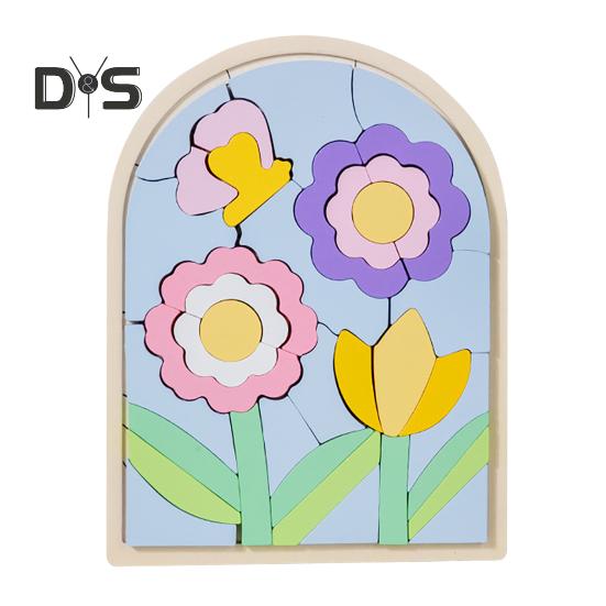 

1 шт/3 шт набор деревянных головоломок в форме цветов, облаков, восхода солнца, цветные блоки для развития познавательных способностей, развивающая игрушка для детей от 3 лет C