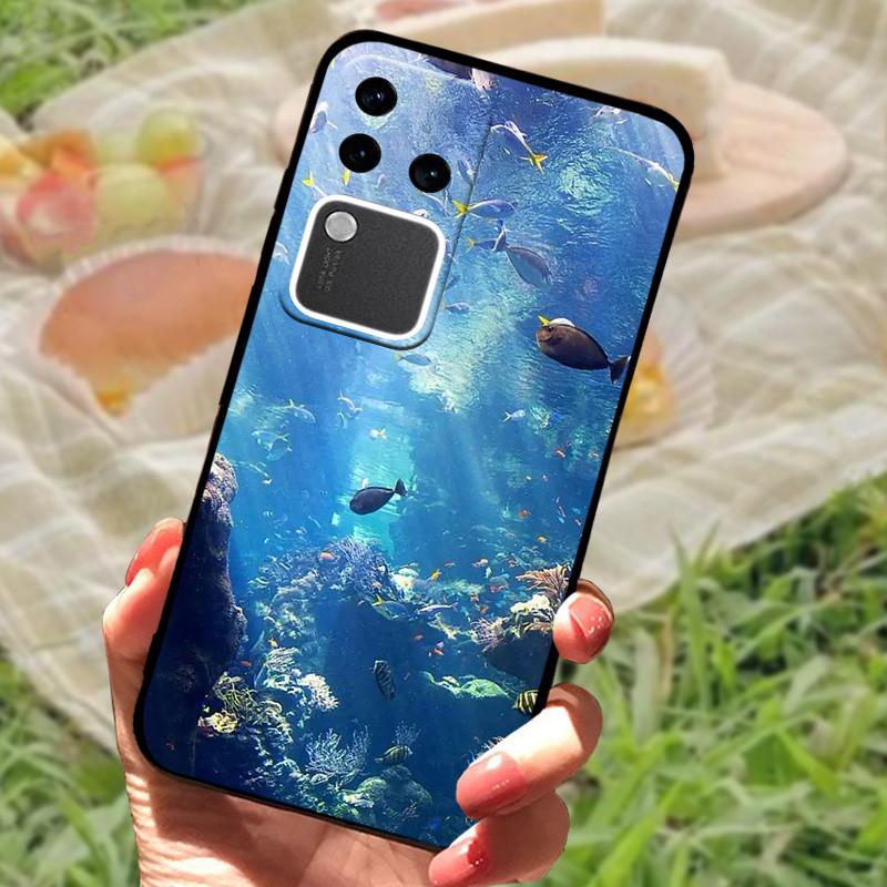 For Vivo V30 Pro Case For Vivo V30 Lite Shockproof Silicone Soft Marble Black Bumper Funda Coque for Vivo V30 V2318 Phone Shell