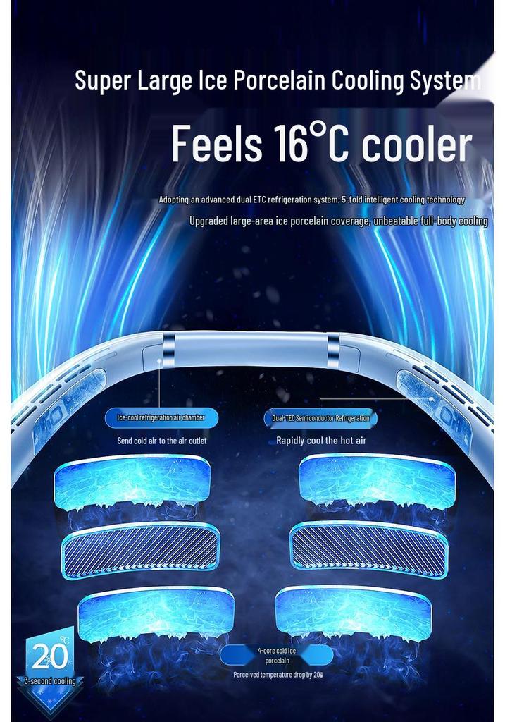 Portable Neck Fan | 5-Speed Quiet Design | USB Rechargeable | Long Battery Life | Stay Cool