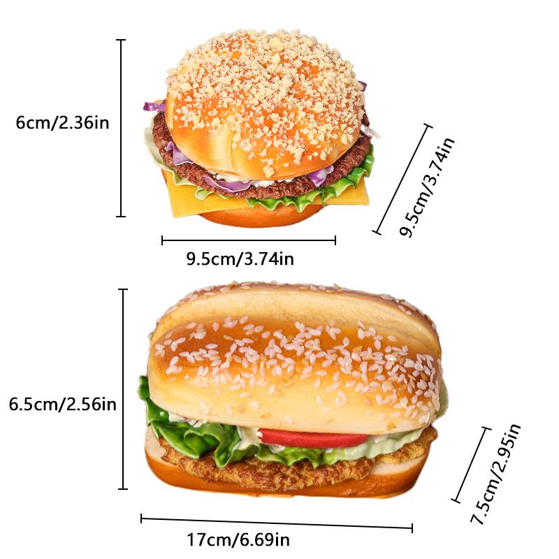 Simulation Hamburger Model Fake Bread Food Photography Props Store Cabinet Decoration Sample Artificial Kitchen Hamburger