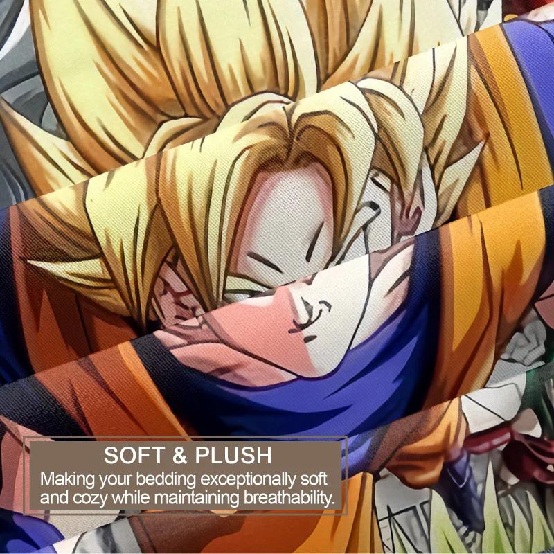 Literie Anime D-Dragon-Ball Housse de Couette et Taie d'Oreiller Décoration Parfaite pour Chambre d'Adolescent, 1-2 Pièces Taies d'Oreiller/Ensembles