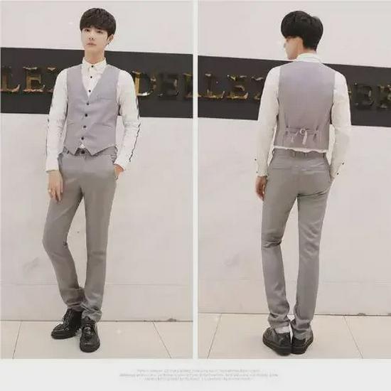 Gilet de costume pour homme coupe slim style coréen - Nouveau design sans repassage