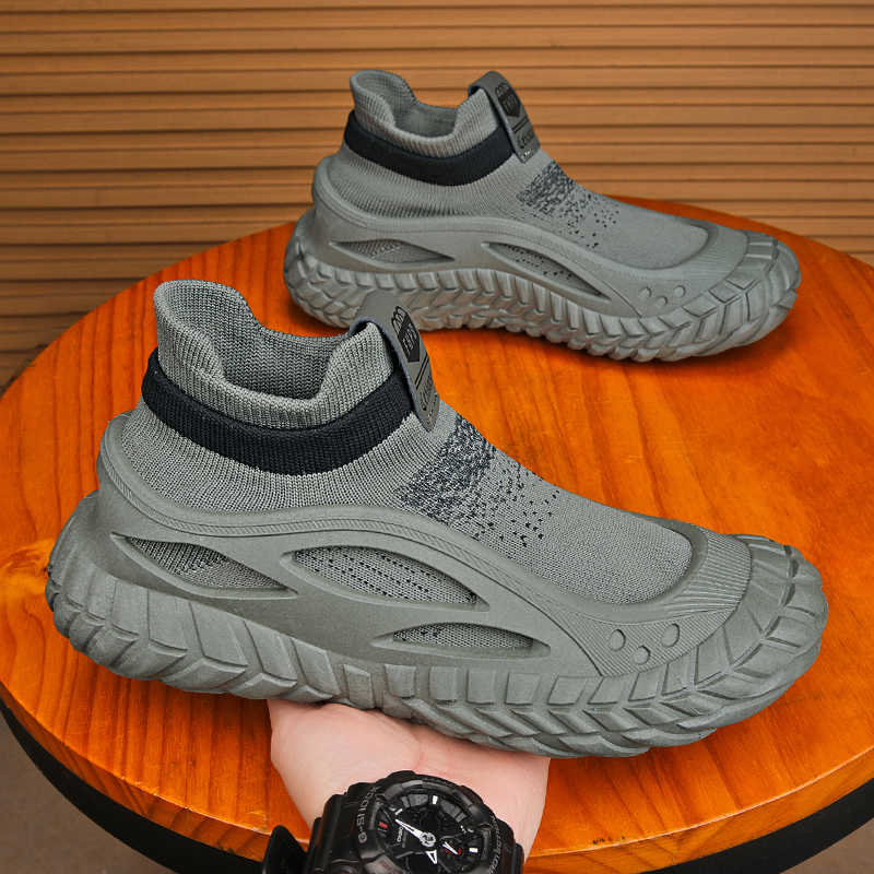 Fashion Without Laces High Cut For Men's Sports Woven Rainbow Sneakers Large Size Shoes For Men 2025g Model Street Outside 2025