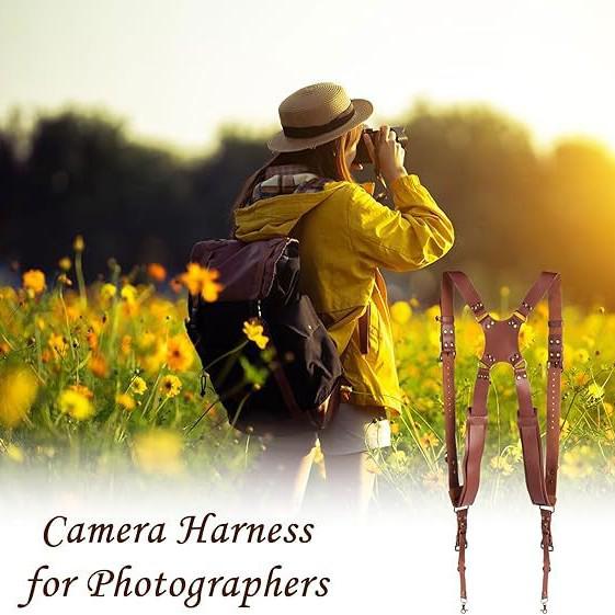 Verstellbarer Anti-Drop Rindsleder Kamera Schultergurt