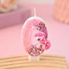 Pink Creative Number and Cartoon Birthday Cake Candles - Handmade Party Decorations
