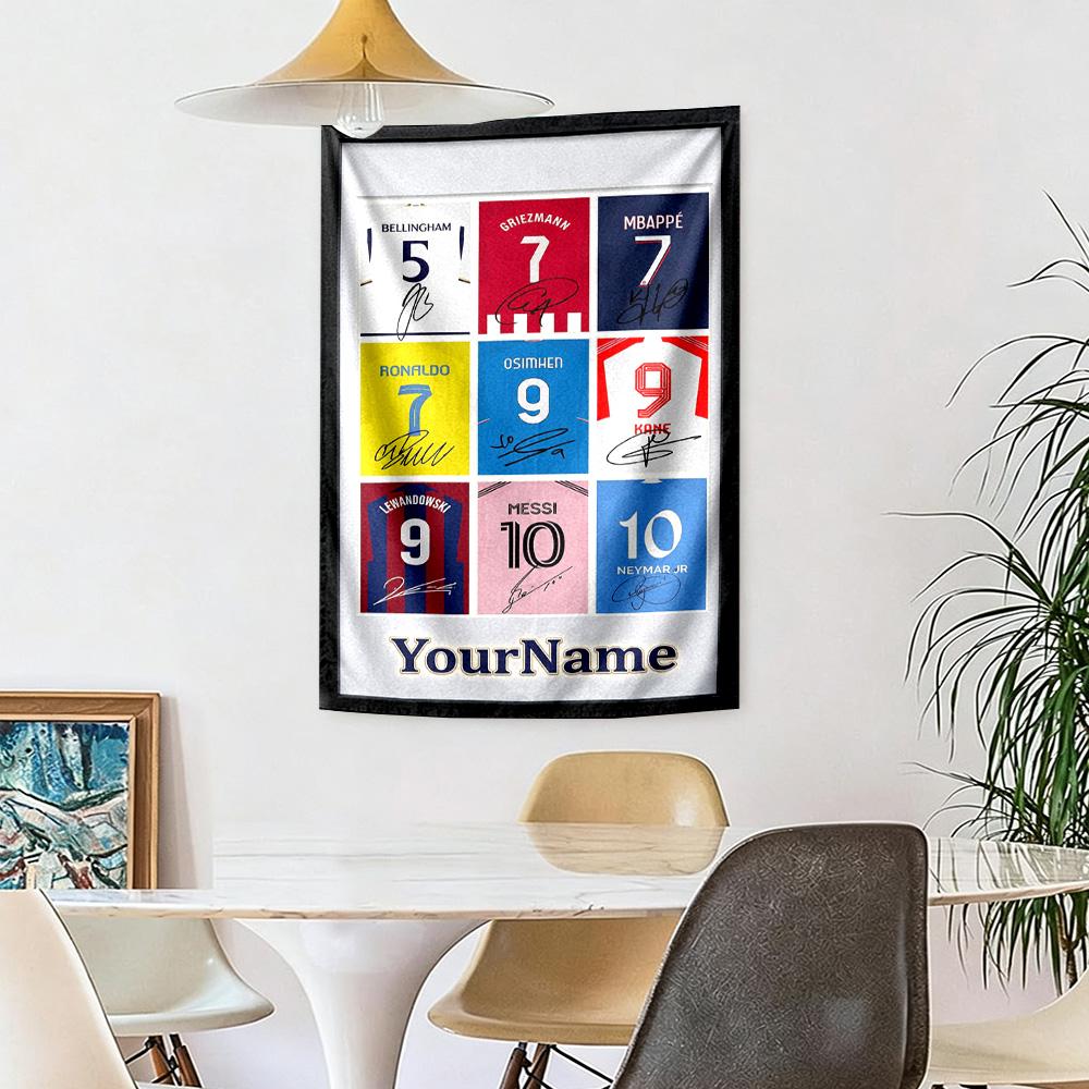 Mbappe Custom Your Name Wall Decor Tapestry Art For Pet Memorial Birthdaywedding Party Backdrop Family Gift