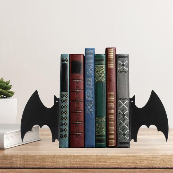 1 Pair Cute Cat-Shaped Bookends Decorative Wooden Book Stoppers for Shelves Desks Corner Shelf Organizer Adorable Home Office Decor Gift for Cat