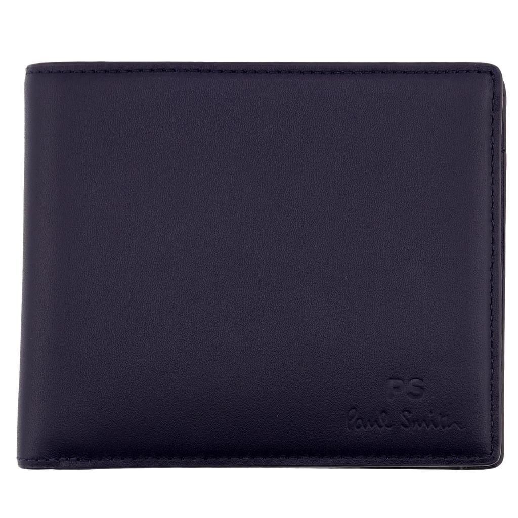 Paul Smith Bifold Wallet with Coin Cowhide Includes Care Set 843774 P043 Purse, Leather, Men's Gift, Cloth, (No Personalization, Navy)