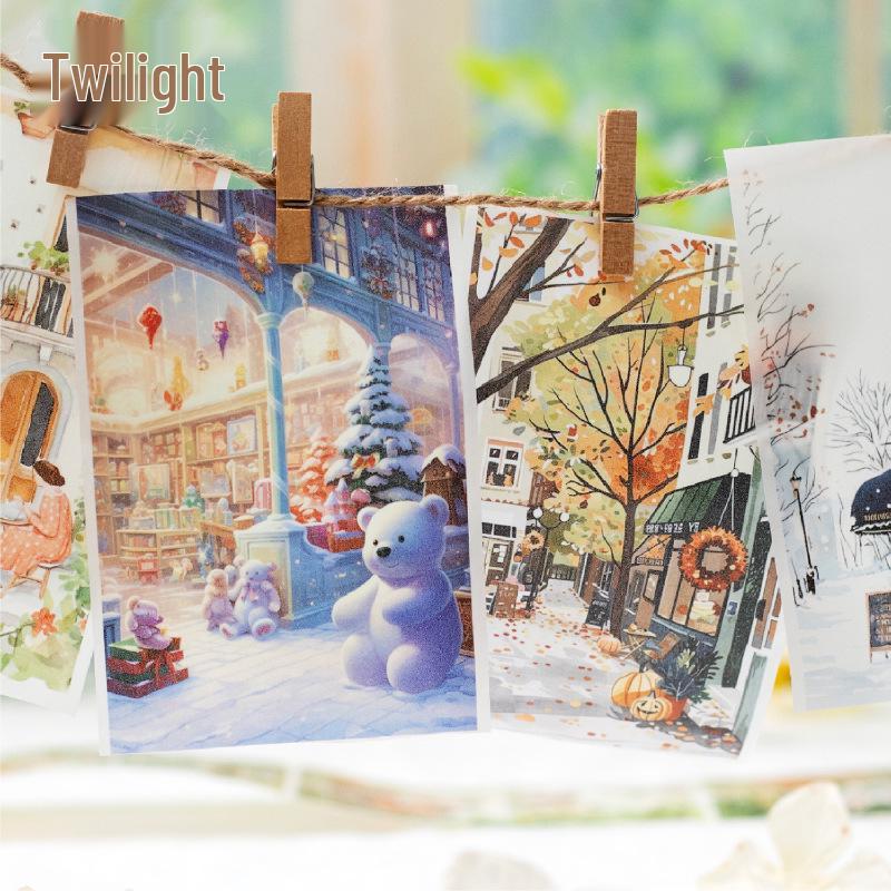 Twilight Washi Tape: Morning & Evening Scenery Series – 6 Styles for Journals & Collages
