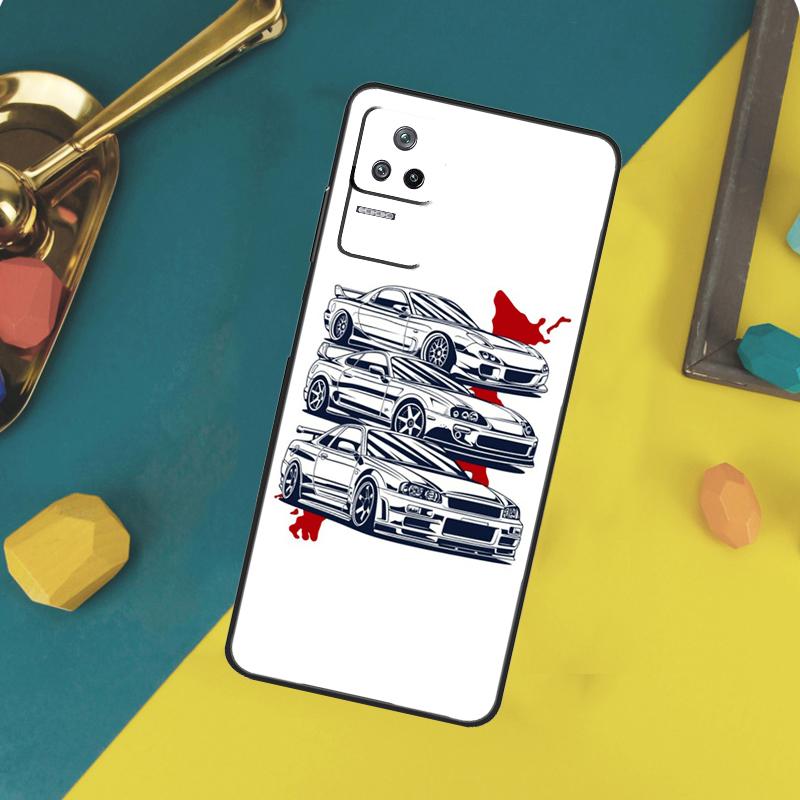 JDM Car Case For Xiaomi 15 14 13 Ultra 11T 12T 13T 14T Pro POCO X7 Pro X3 X5 X6 F5 F6 M6 Pro Funda