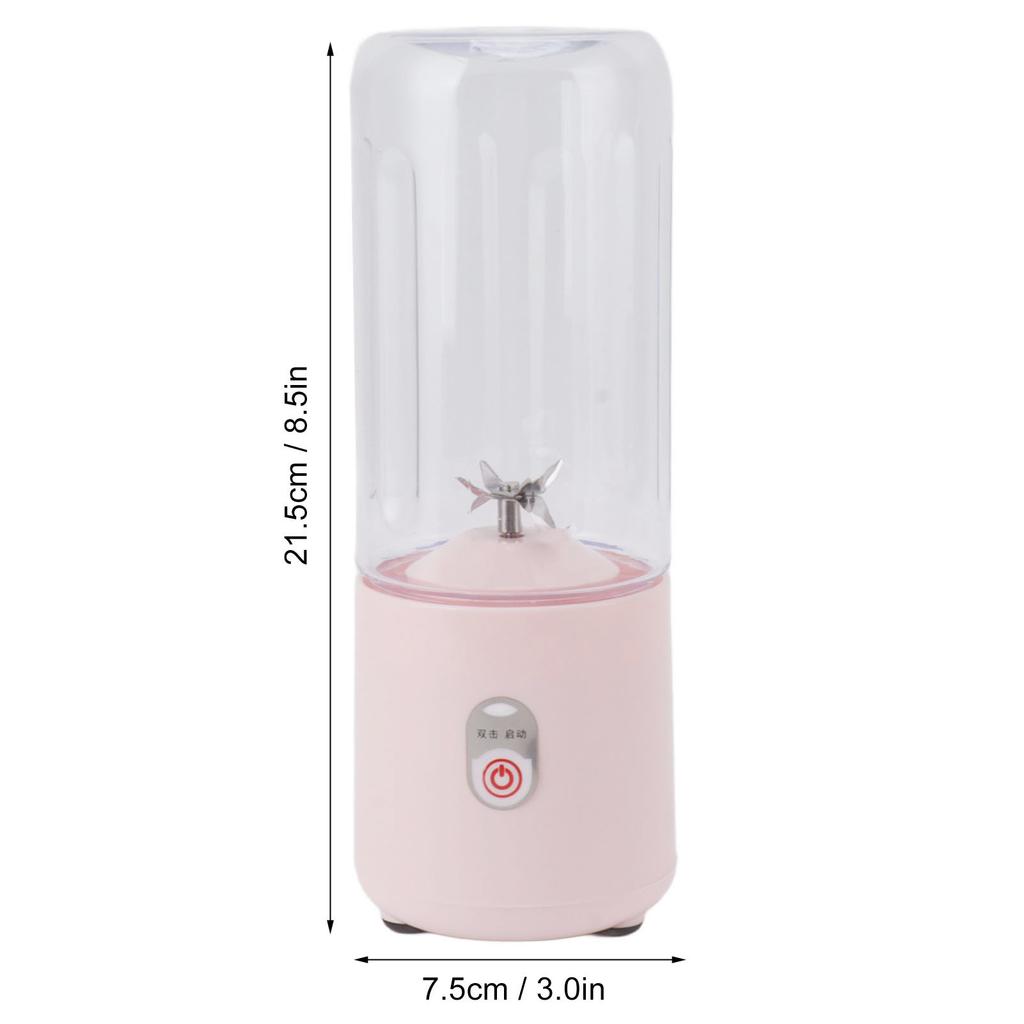 Portable Blender 500ml Mini Personal Juicer Blender for Smoothies Shakes USB Rechargeable with 6 Leaf Blade for Sports Travel