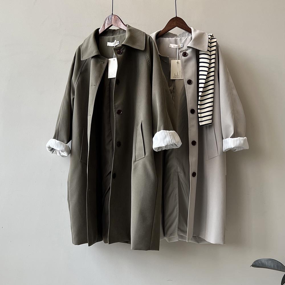 Yan Shuang Women's Korean Style Casual Trench Coat - Autumn Loose Fit Mid-Length Jacket (80861)