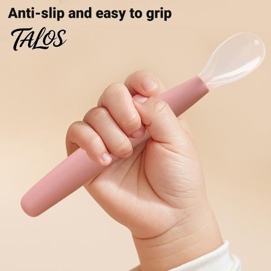 Baby Shower Gift for Infants Silicone Feeding Spoon, Soft Non Slip Training Utensil, Easy BPA Free Utensils Cleaning Complementary Spoon And Toddlers