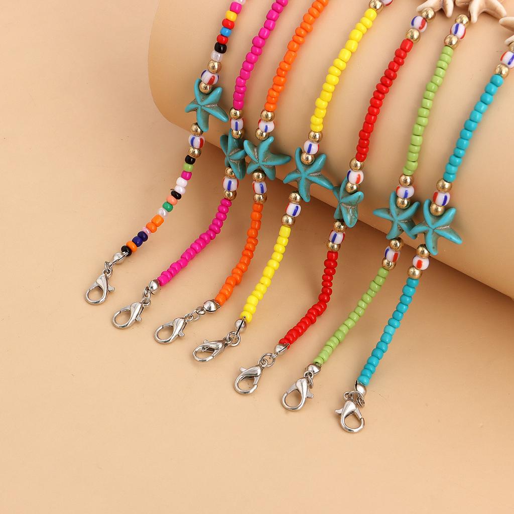 Bohemian Handmade Perlen Kette Halsband Seestern Shell Anhänger Halskette Für Frauen Mode Schmuck Strand Strang Goth Schlüsselbein Geschenke