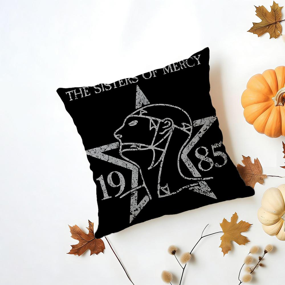 Band Gothic T-The S-Sisters O-Of M-Mercy Cushion Cover Washable Linen Pillowcase Soft For Daily Sofa Bed Home Room Decor