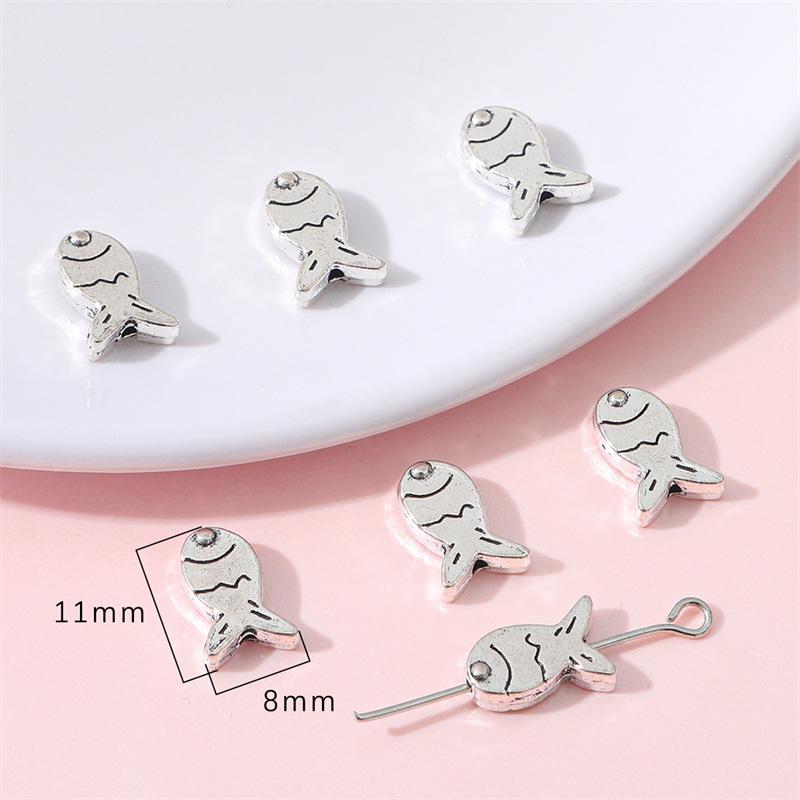 Antique Silver Alloy Heart, Flower & Butterfly Pendant for DIY Retro Jewelry Making