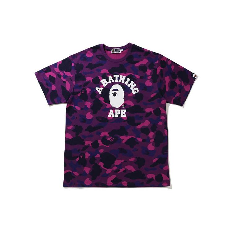 Bape Koszulka College z Kamuflażem Kolorowym SS21 1H25-109-041