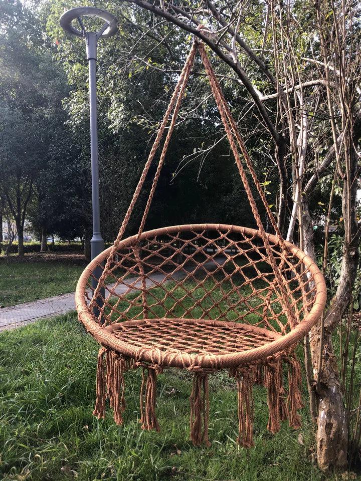Nordic Style Cotton Rope Hammock Chair - Tassel Swing for Outdoor Camping
