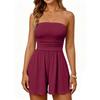 Women Strapless Romper Summer Casual Jumpsuit Sleeveless Beach Holiday Playsuit Soft Fabric Relaxed Fit Design