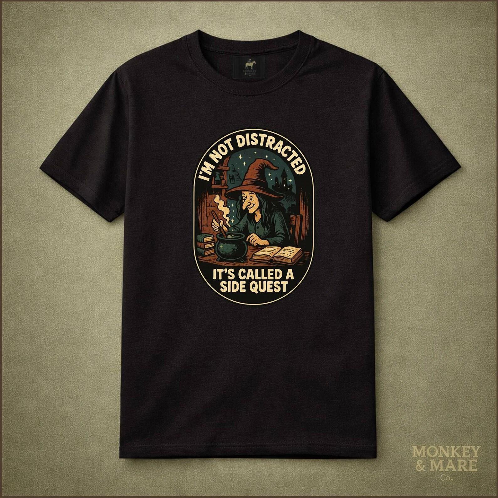 ADHD Shirt, Im Not Distracted Its Called A Side Quest, Funny Witch Aesthetic Tee S