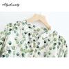 Japanese Mori Girl Summer Women Cotton Top O Neck Plant Print Casual Loose Blouse Half Sleeve Soft Comfortable Vintage Shirt